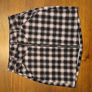 Juniors SO zipper front plaid skirt
